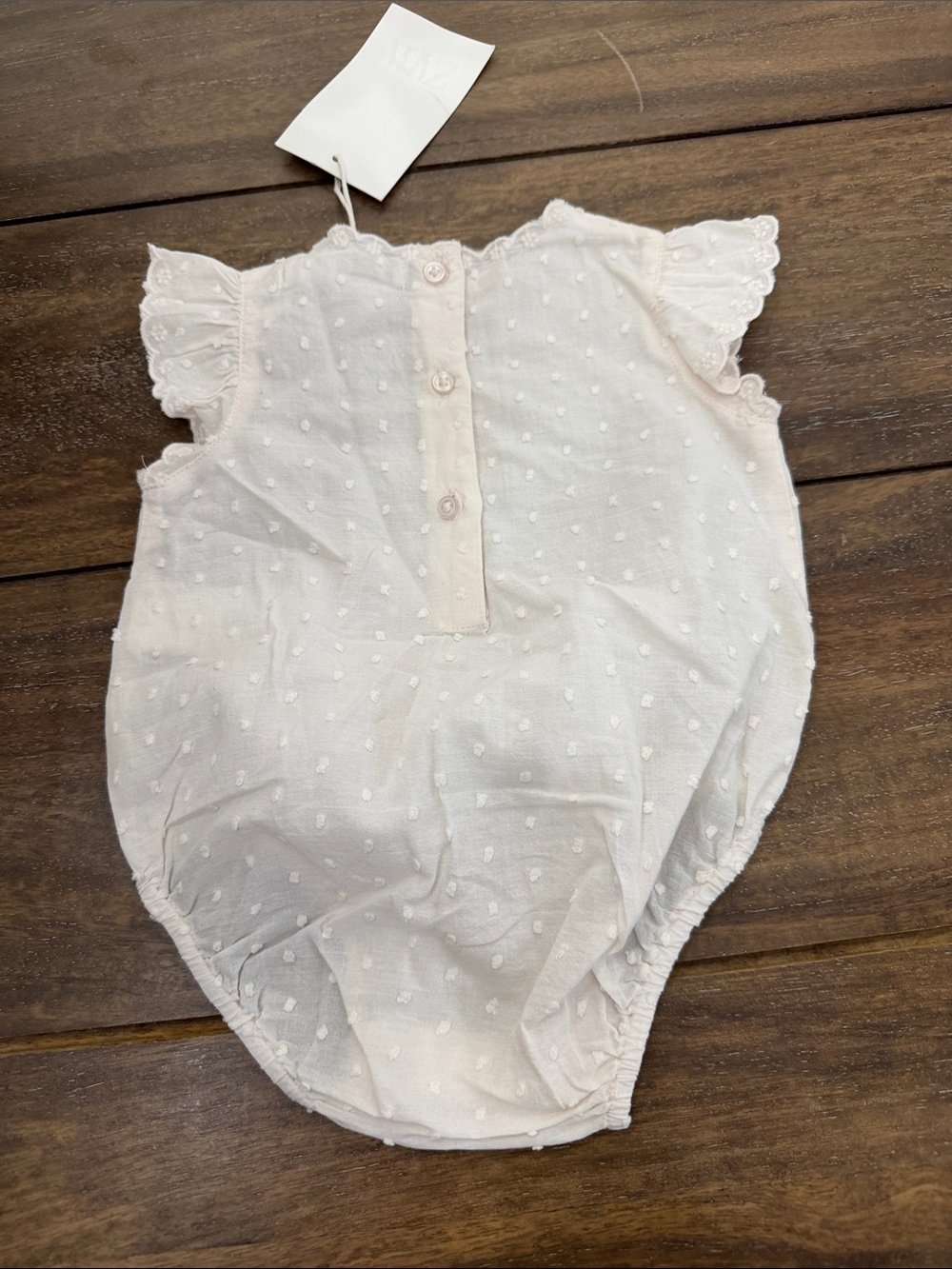 Zara Cream Dot-Texture Baby One-Piece Romper - Picture 5 of 5